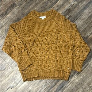 She + Sky Cable Knit Mustard Sweater